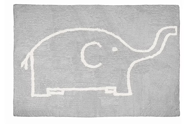 Alfombra Elefante Algodón 120x160 — Lavable Dormitorio Infantil
