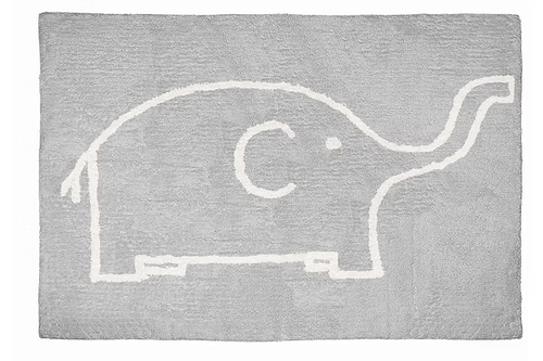 Alfombra Elefante Algodón 120x160 — Lavable Dormitorio Infantil